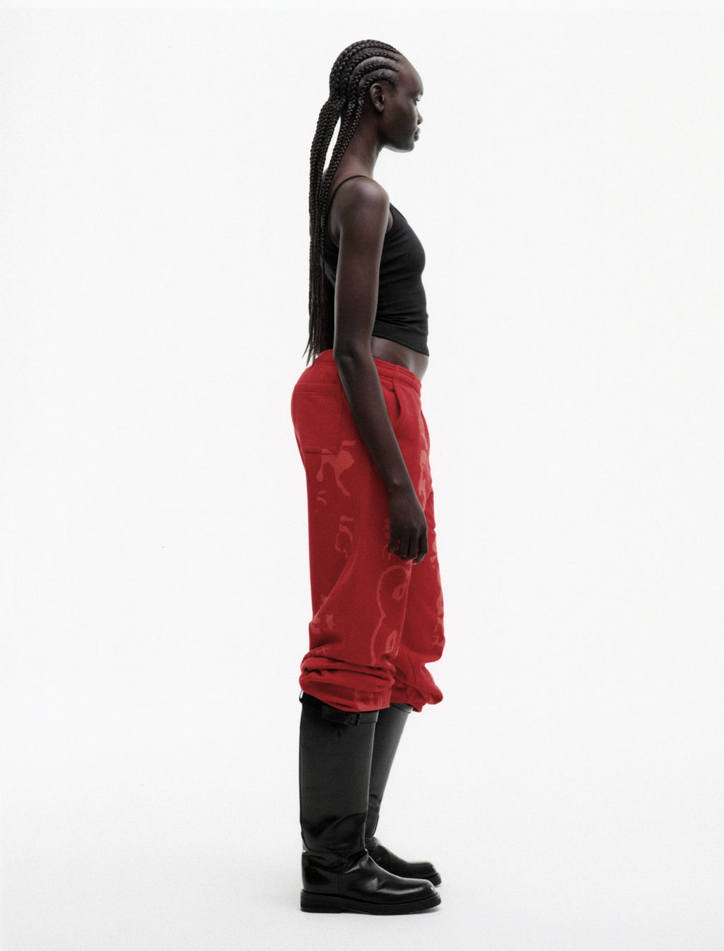 RED X-RAY SWEATPANT ON MODEL
