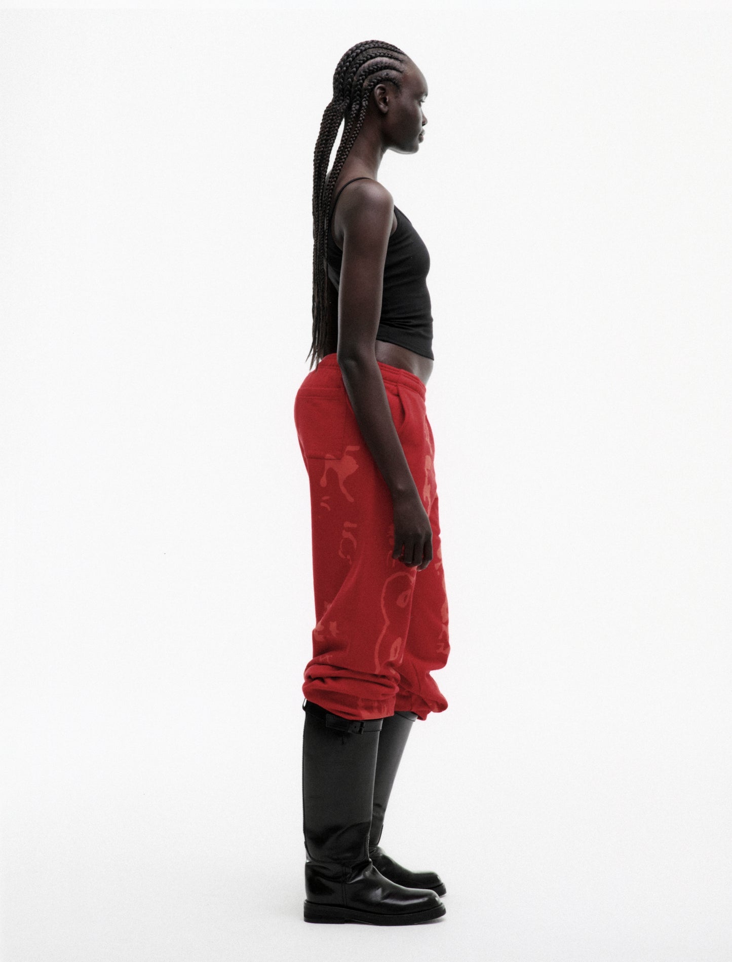 RED X-RAY SWEATPANT ON MODEL