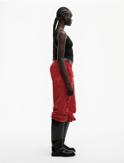 RED X-RAY SWEATPANT ON MODEL