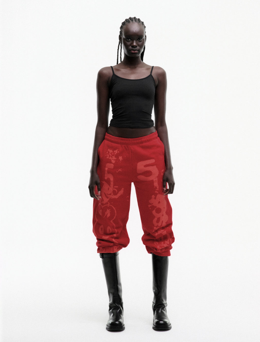 RED X-RAY SWEATPANT ON MODEL