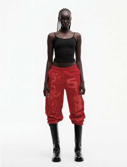 RED X-RAY SWEATPANT ON MODEL