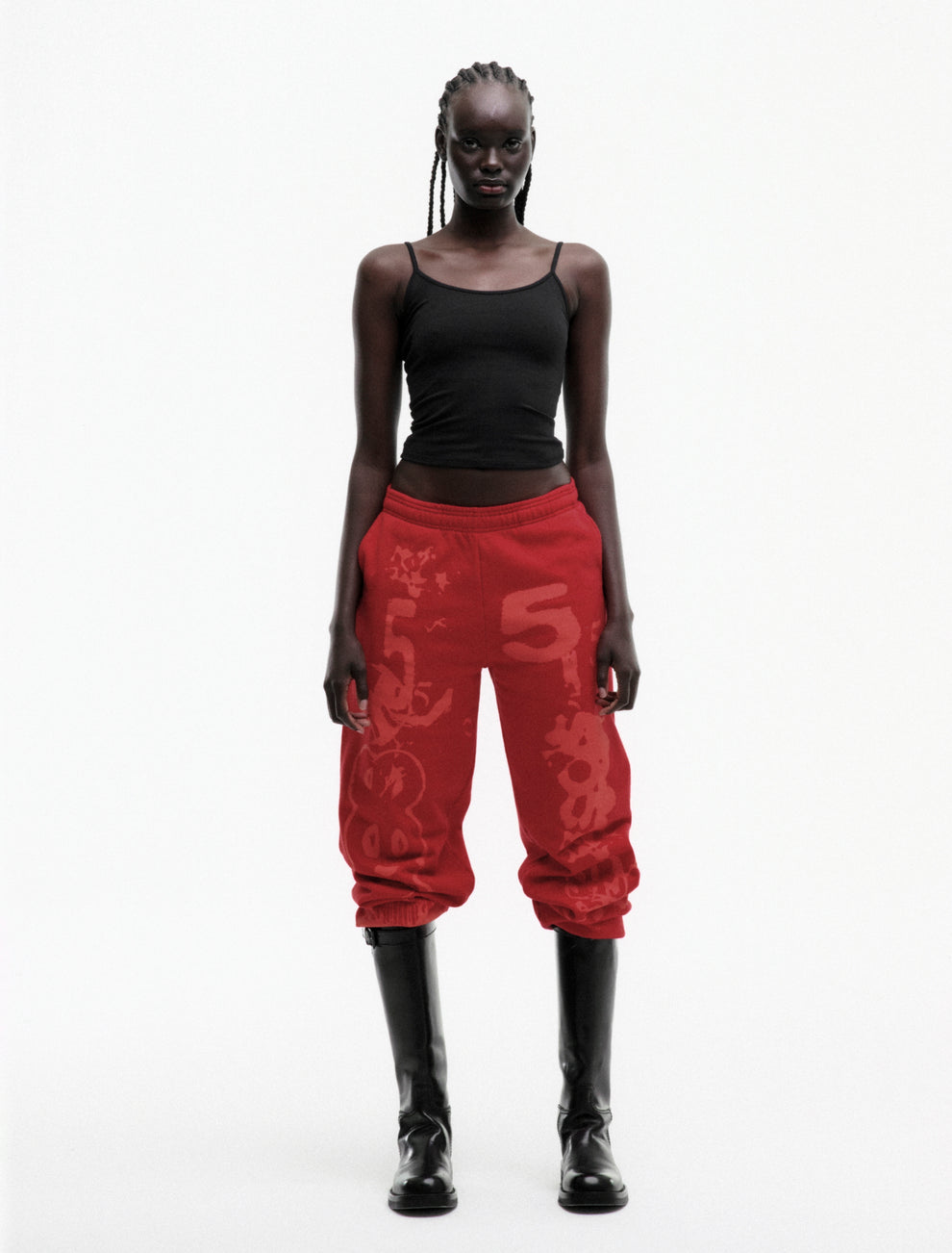 RED X-RAY SWEATPANT ON MODEL