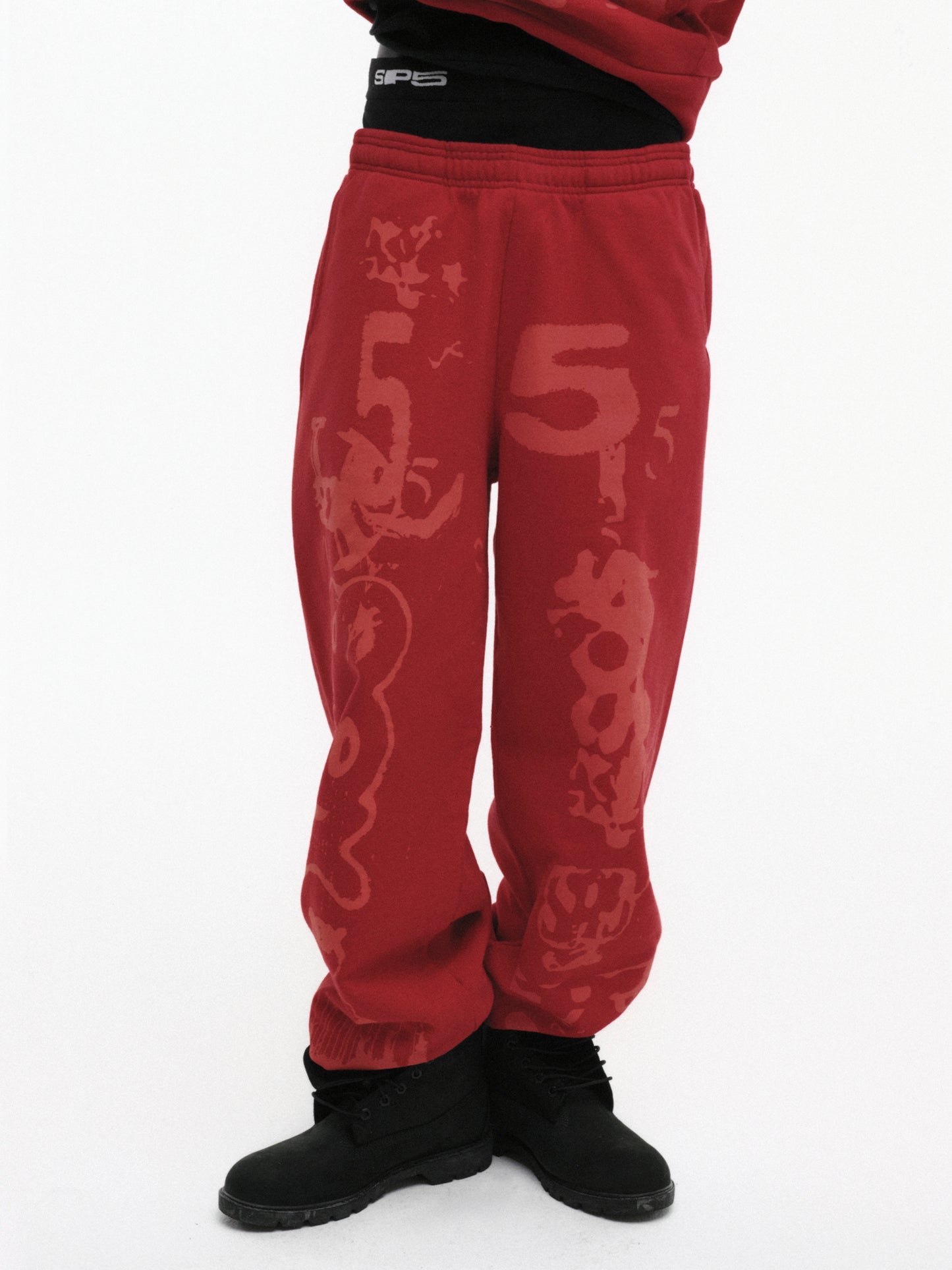RED X-RAY SWEATPANT ON MODEL