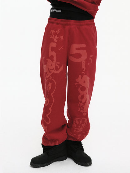 RED X-RAY SWEATPANT ON MODEL