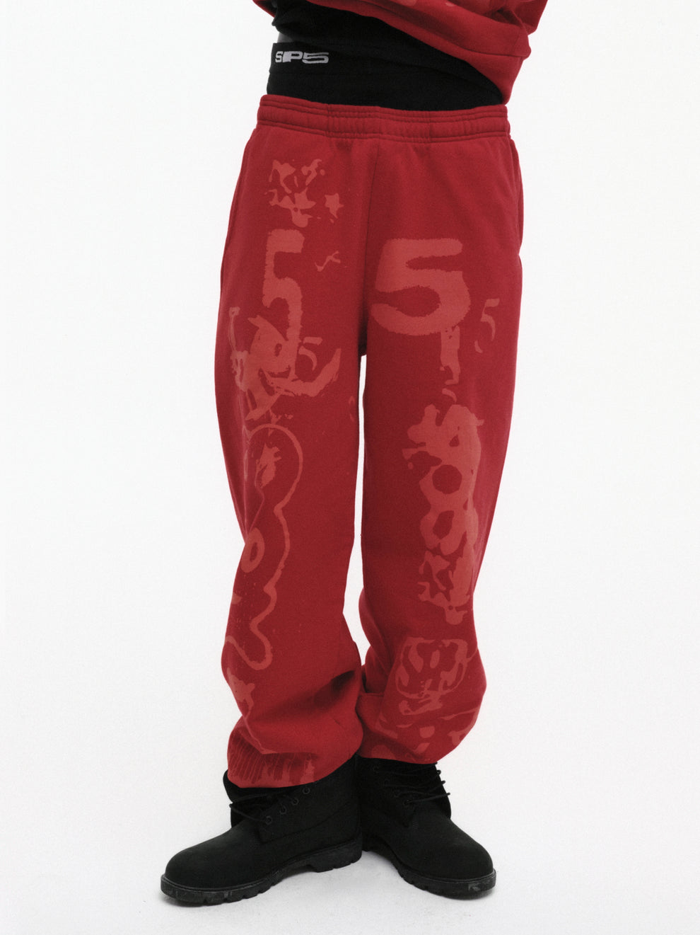 RED X-RAY SWEATPANT ON MODEL