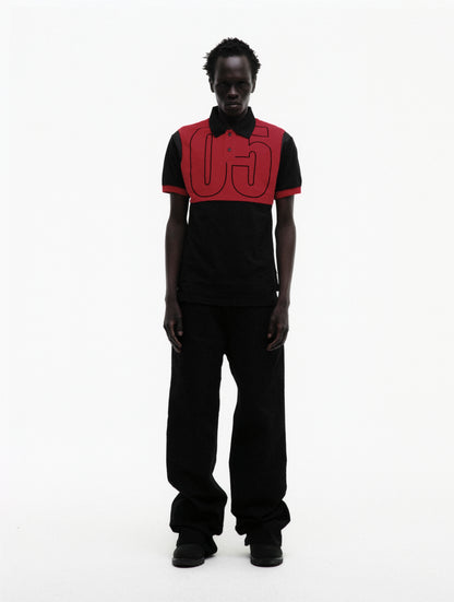 BLACK RECRUIT SS POLO ON MODEL