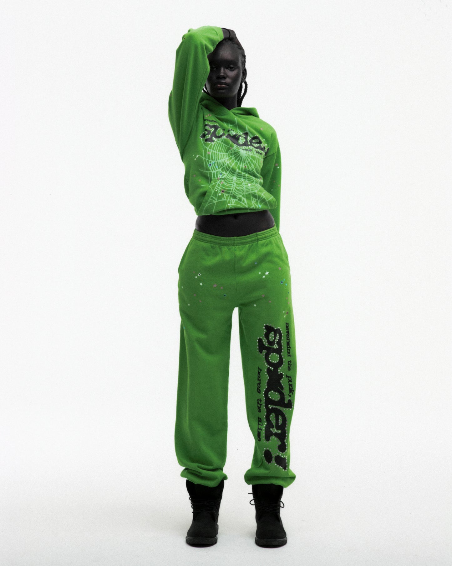 BGR PUNK V2 RHINESTONE HOODIE ON MODEL