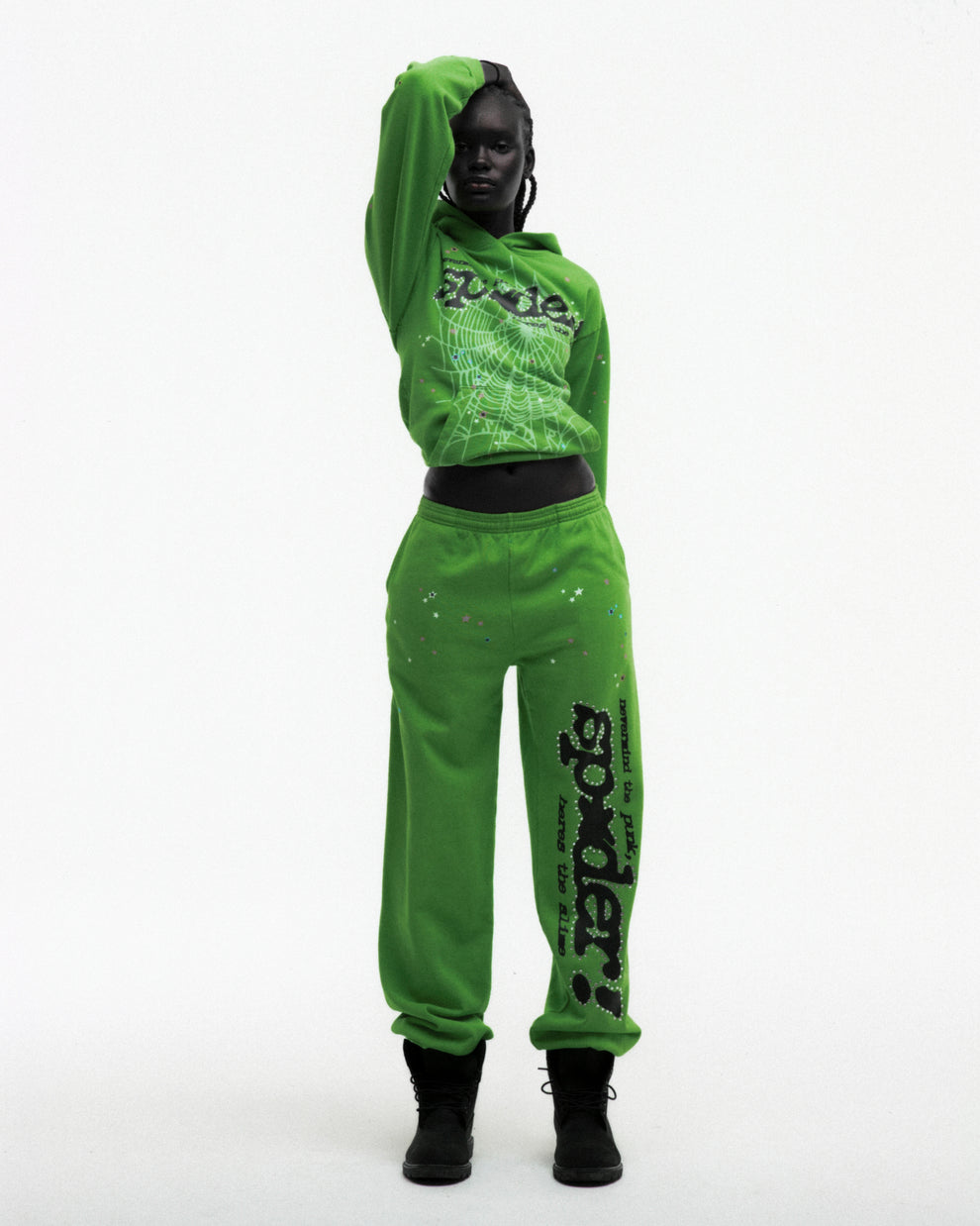 BGR PUNK V2 RHINESTONE HOODIE ON MODEL