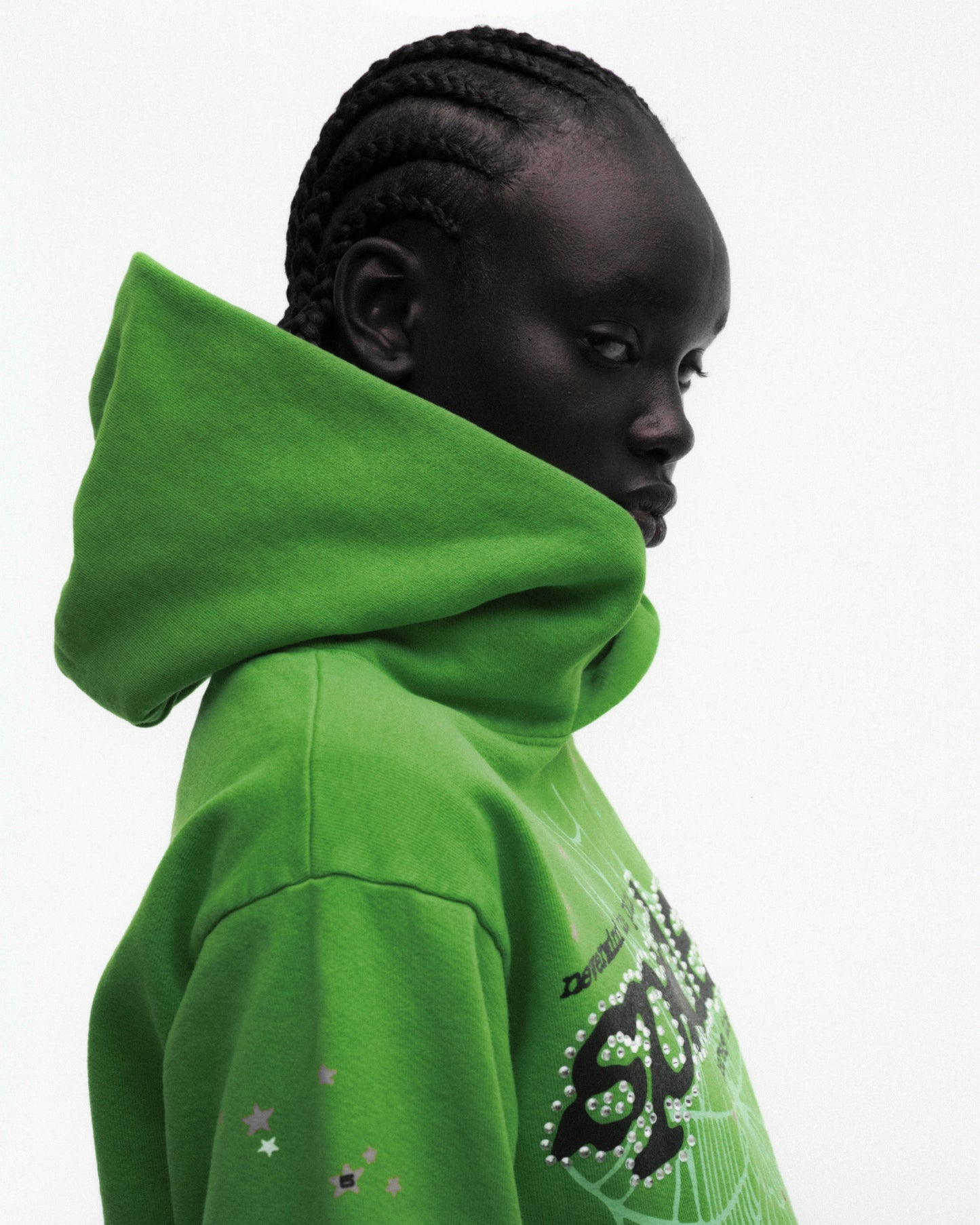 BGR PUNK V2 RHINESTONE HOODIE ON MODEL