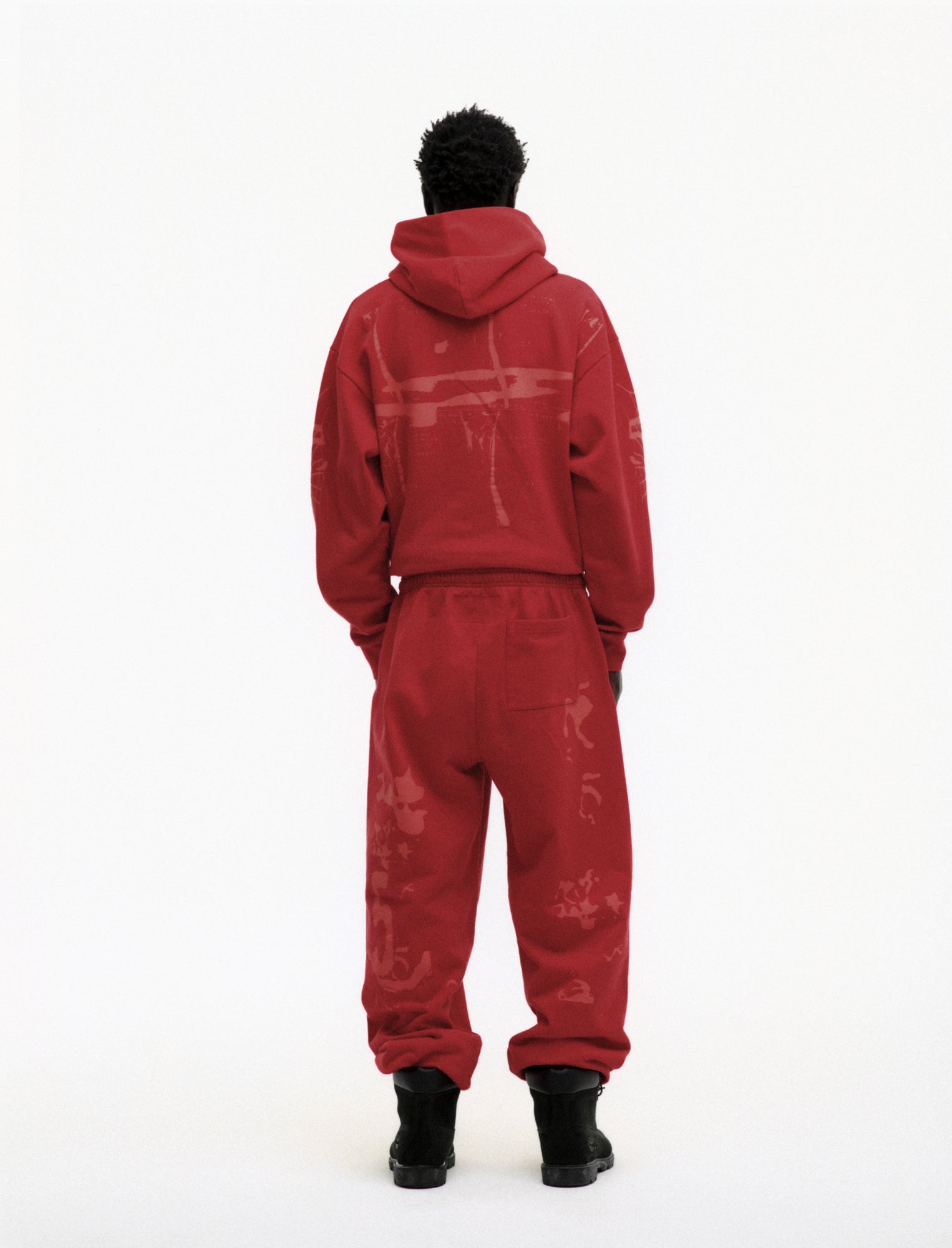 RED X-RAY SWEATPANT ON MODEL