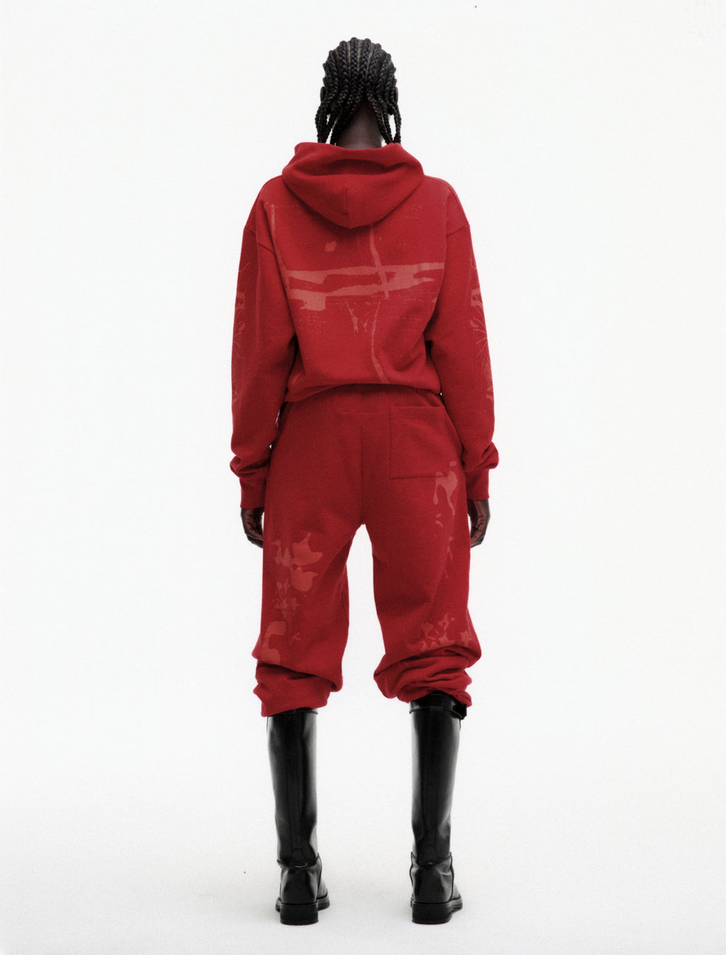 RED X-RAY HOODIE ON MODEL