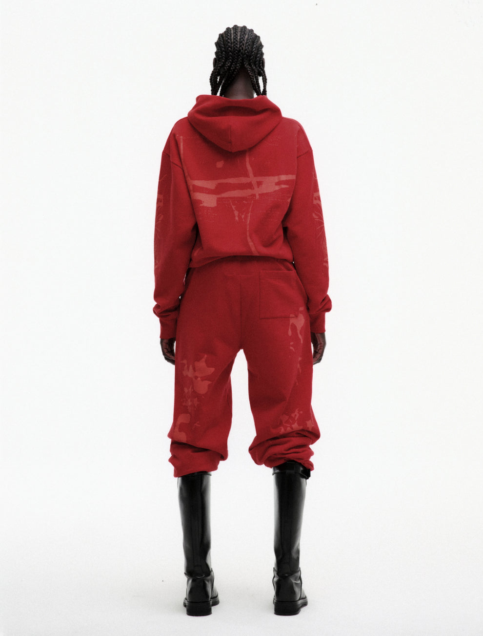 RED X-RAY HOODIE ON MODEL