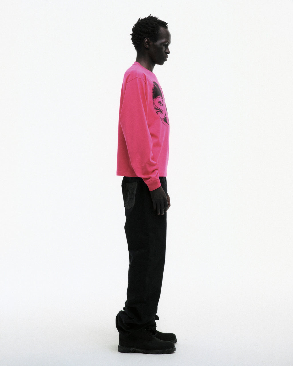 PINK FINGERPRINT LONGSLEEVE ON MODEL