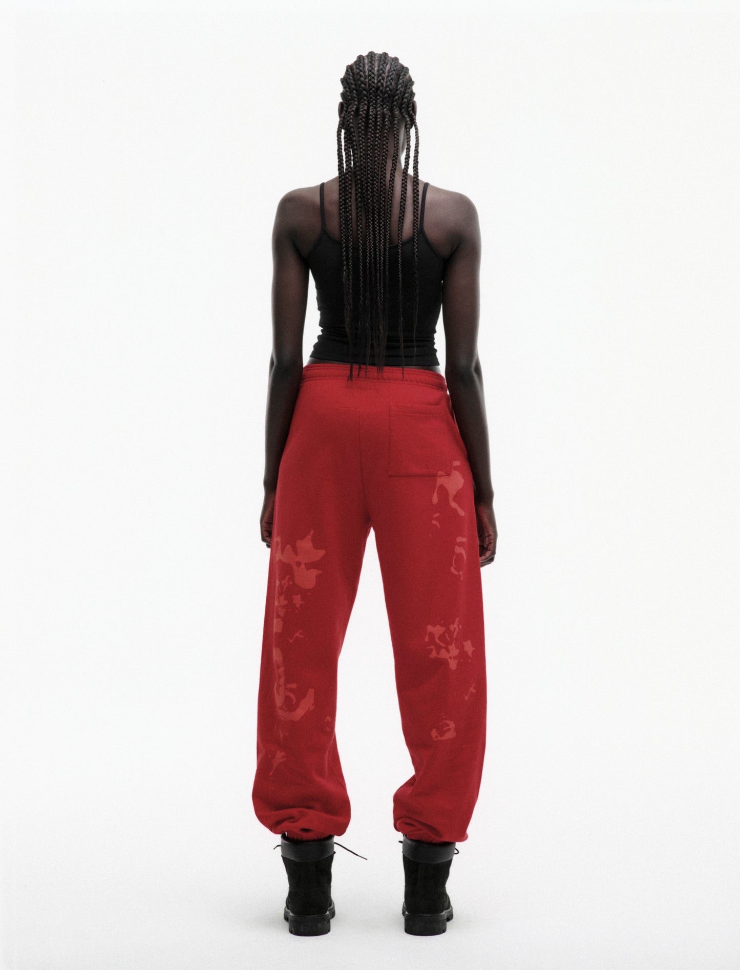 RED X-RAY SWEATPANT ON MODEL