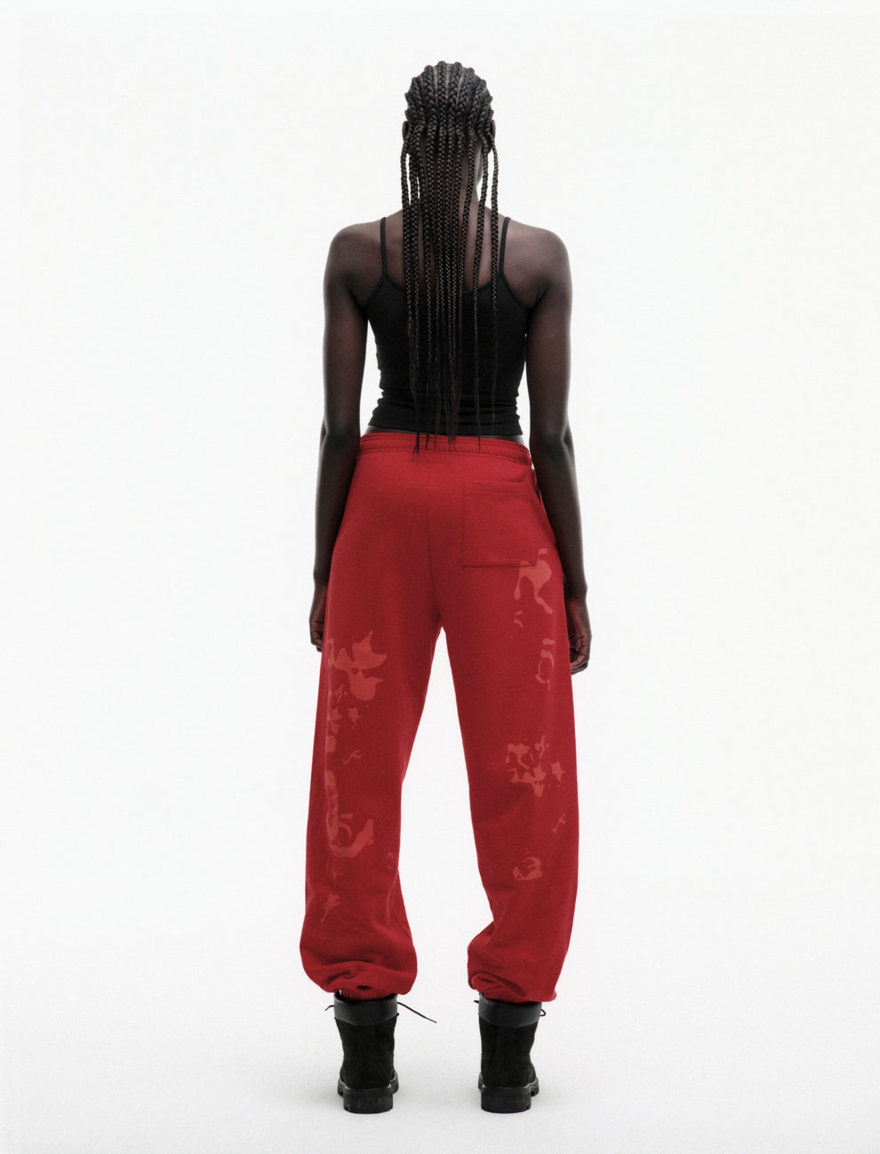 RED X-RAY SWEATPANT ON MODEL