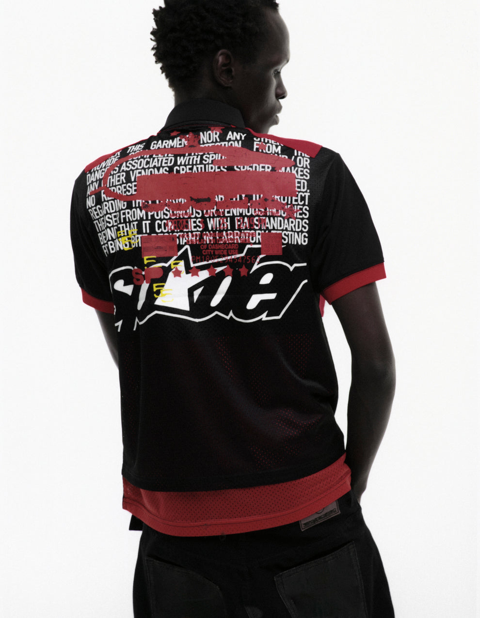 BLACK RECRUIT SS POLO ON MODEL