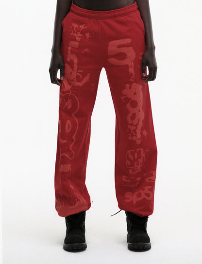 RED X-RAY SWEATPANT ON MODEL