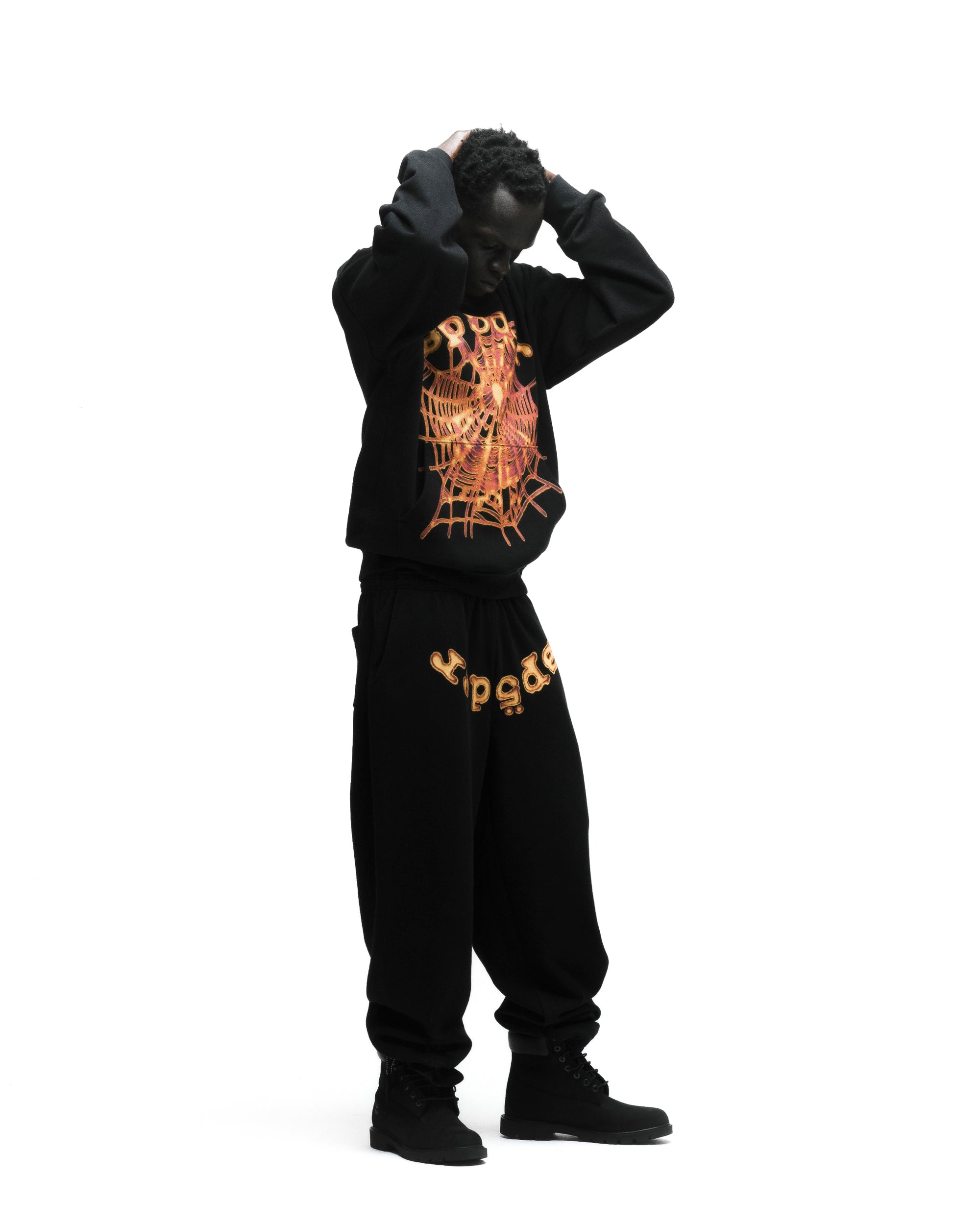 BLACK OG WEB V2 HOODIE | SP5DER | KING SPIDER