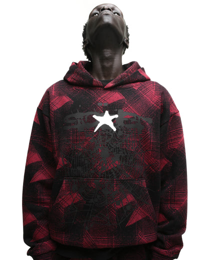 PLAID SPLATT HOODIE ON MODEL