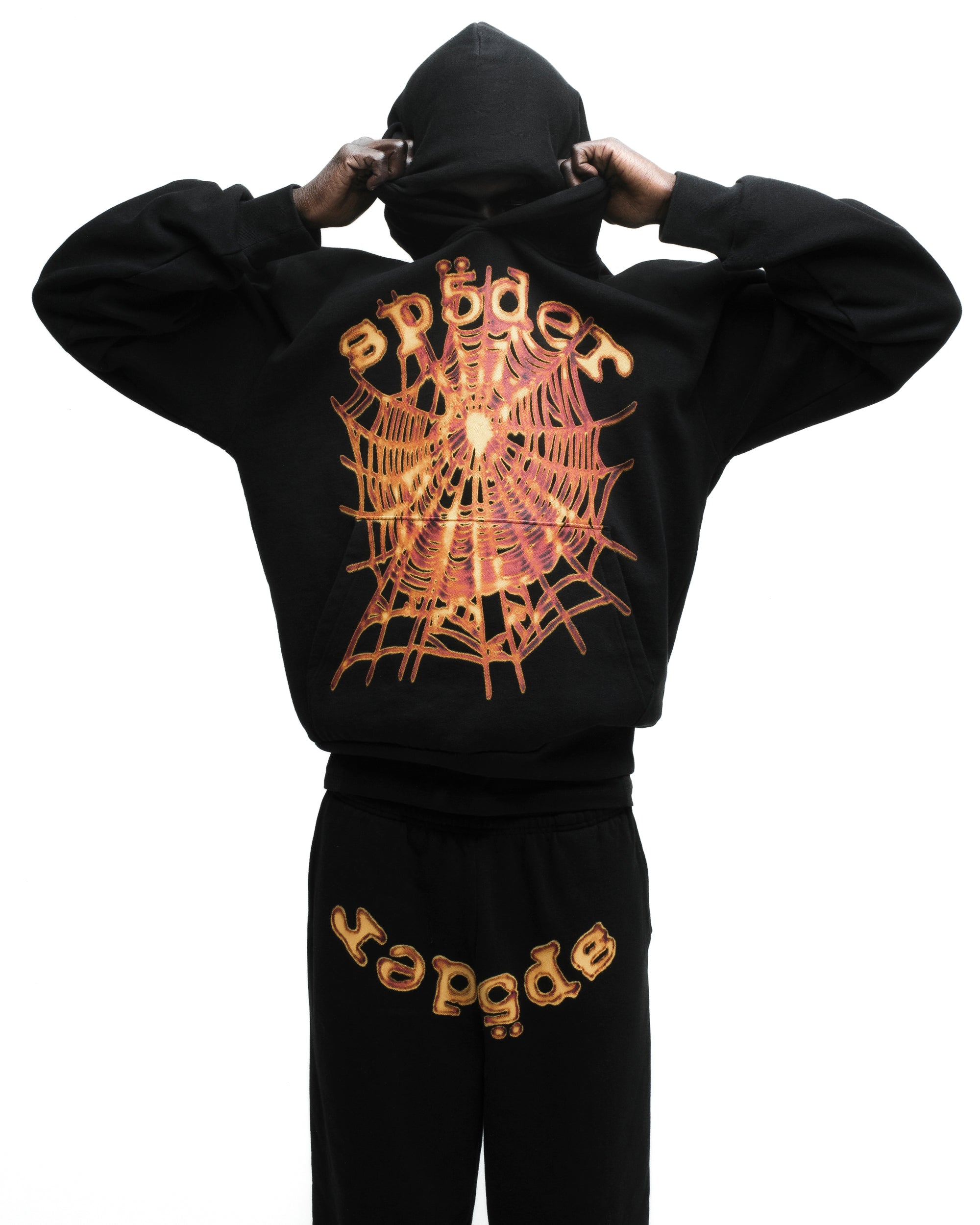 BLACK OG WEB V2 HOODIE | SP5DER | KING SPIDER