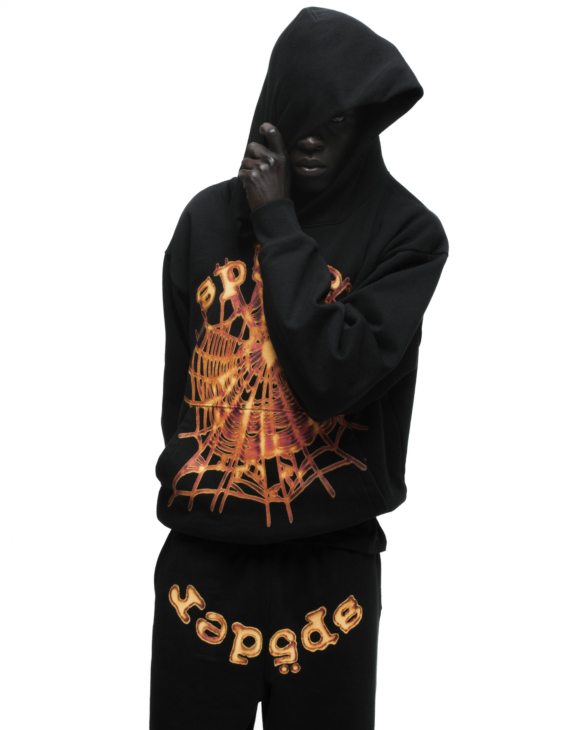 BLACK OG WEB V2 HOODIE | SP5DER | KING SPIDER