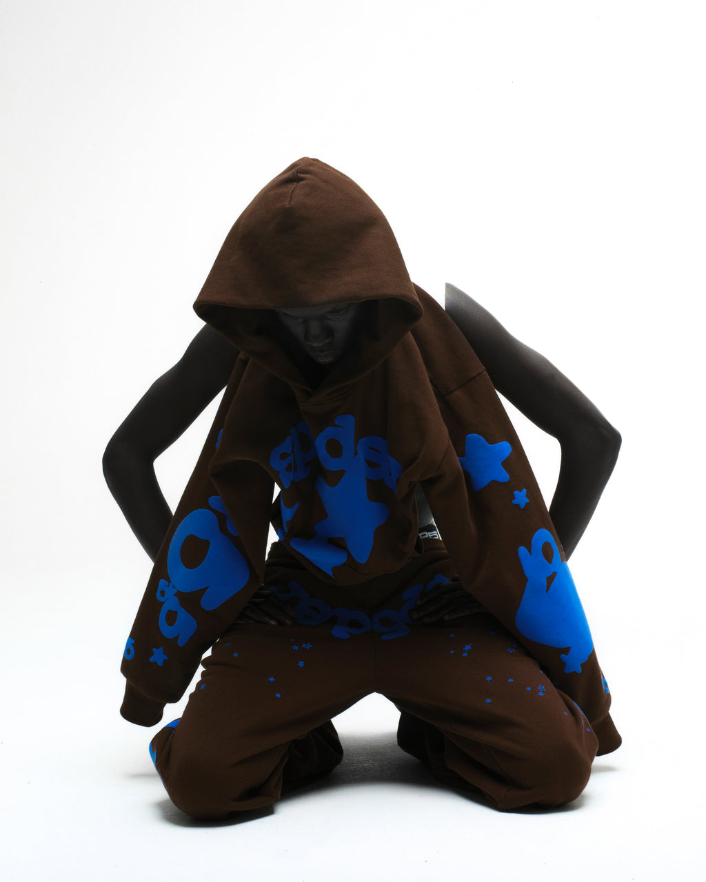 BROWN BELUGA HOODIE ON MODEL