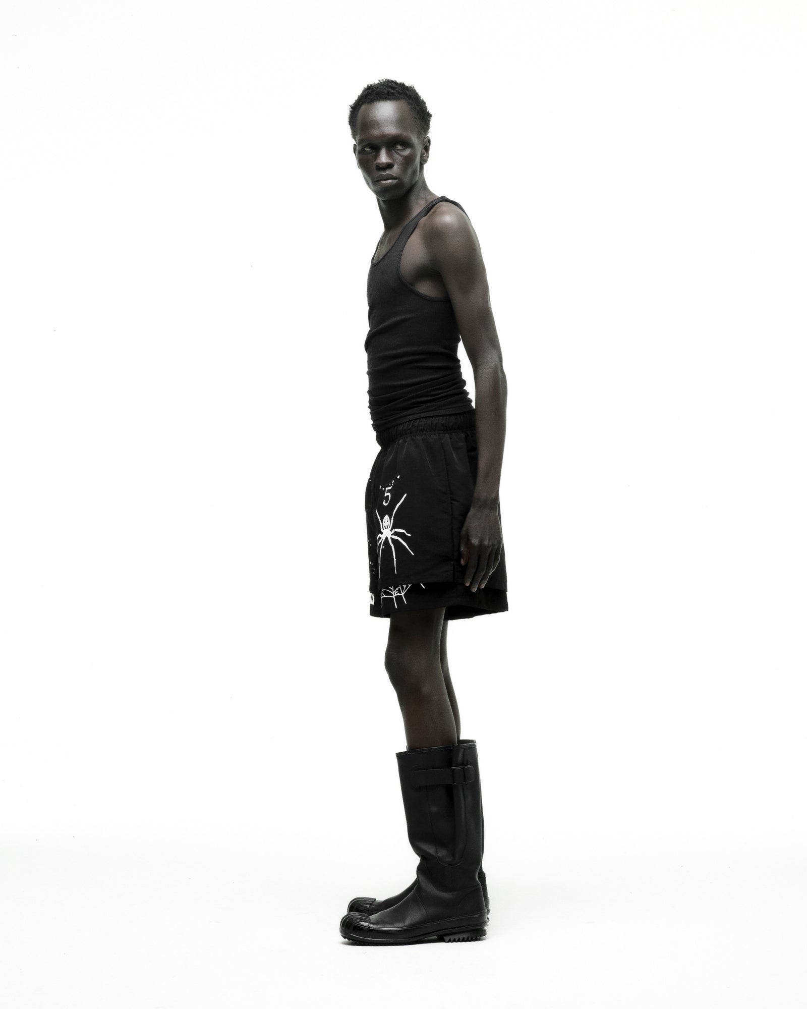 BLACK VAA DOUBLE LAYER SHORT ON MODEL
