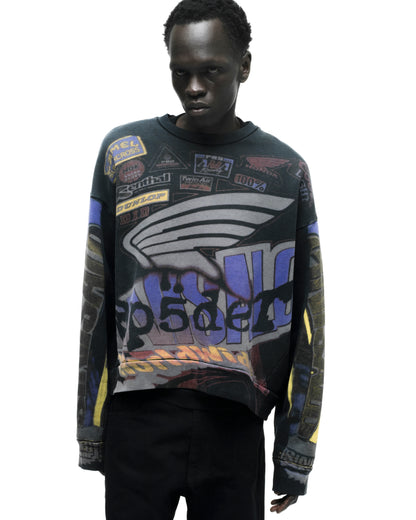 TROMPE-L’ŒIL CREWNECK ON MODEL