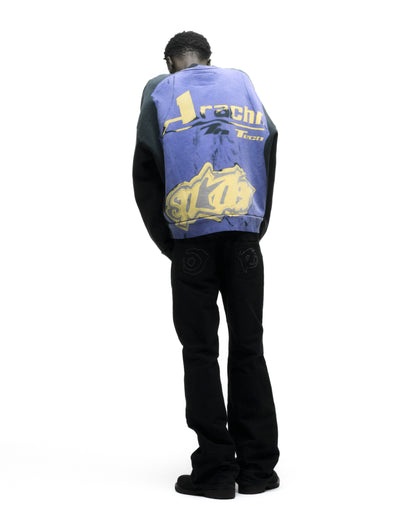 TROMPE-L’ŒIL CREWNECK ON MODEL