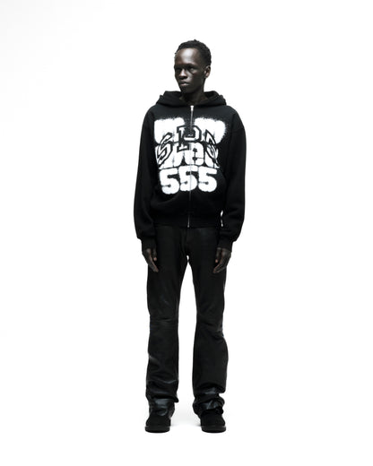 SP555 ZIP HOODIE ON MODEL