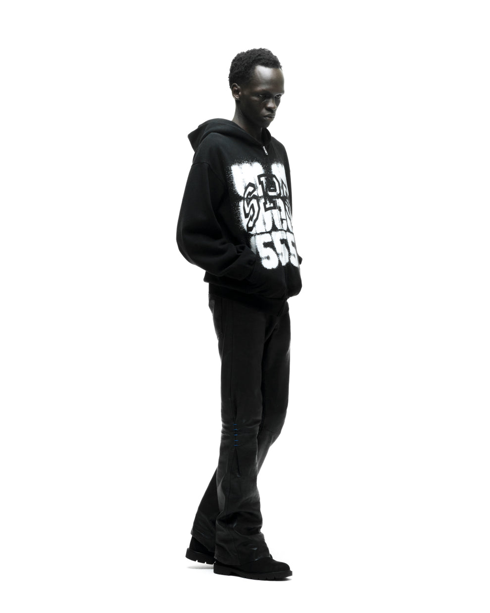 SP555 ZIP HOODIE ON MODEL