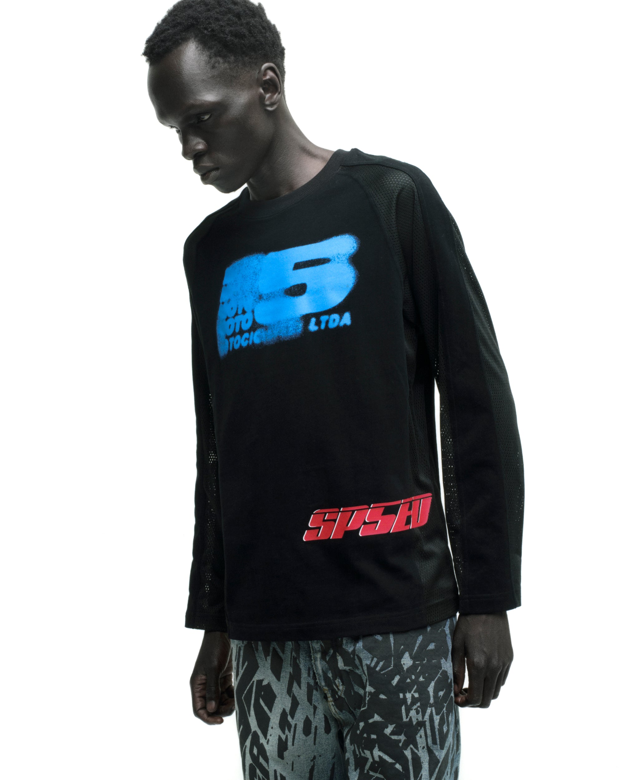 BLACK 555PEED MESH LONGSLEEVE | SP5DER | KING SPIDER