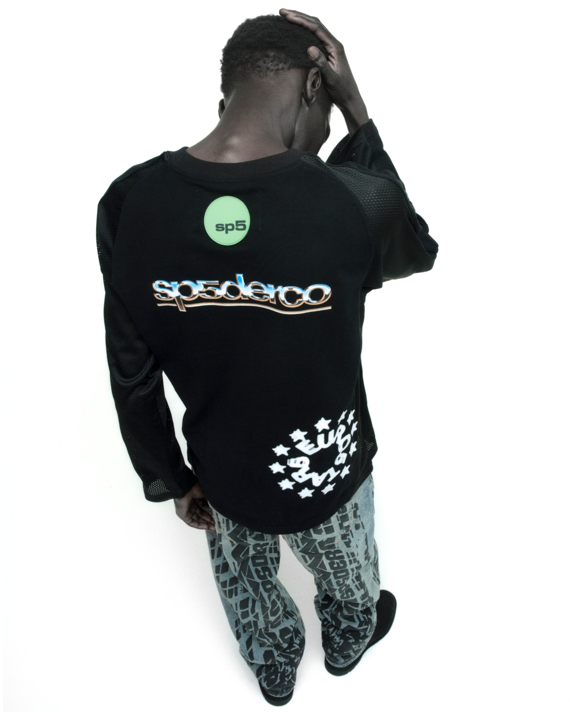 BLACK 555PEED MESH LONGSLEEVE | SP5DER | KING SPIDER