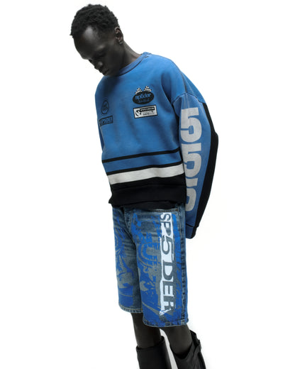 TRIPLE FIVE CREWNECK ON MODEL