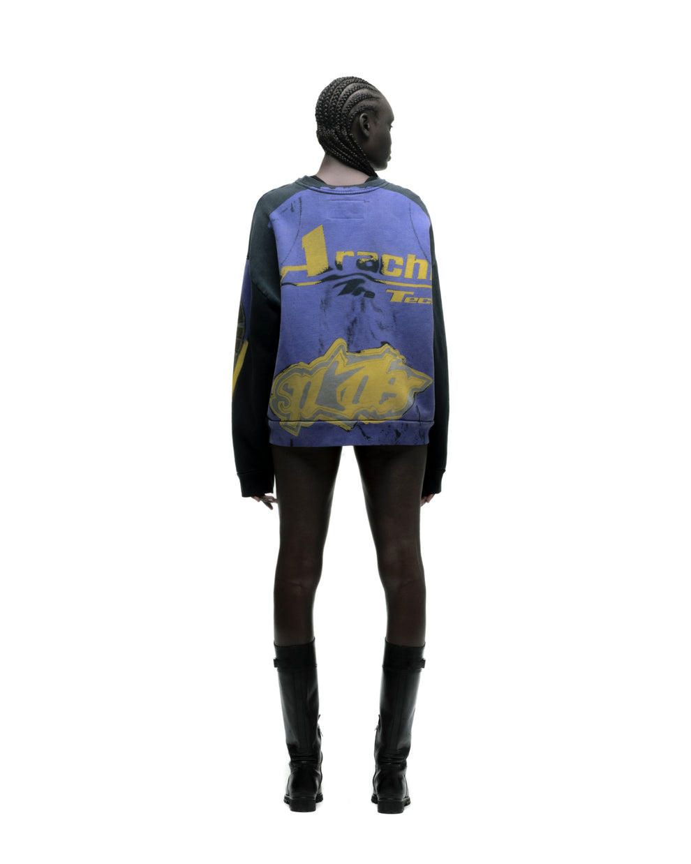 TROMPE-L’ŒIL CREWNECK ON MODEL