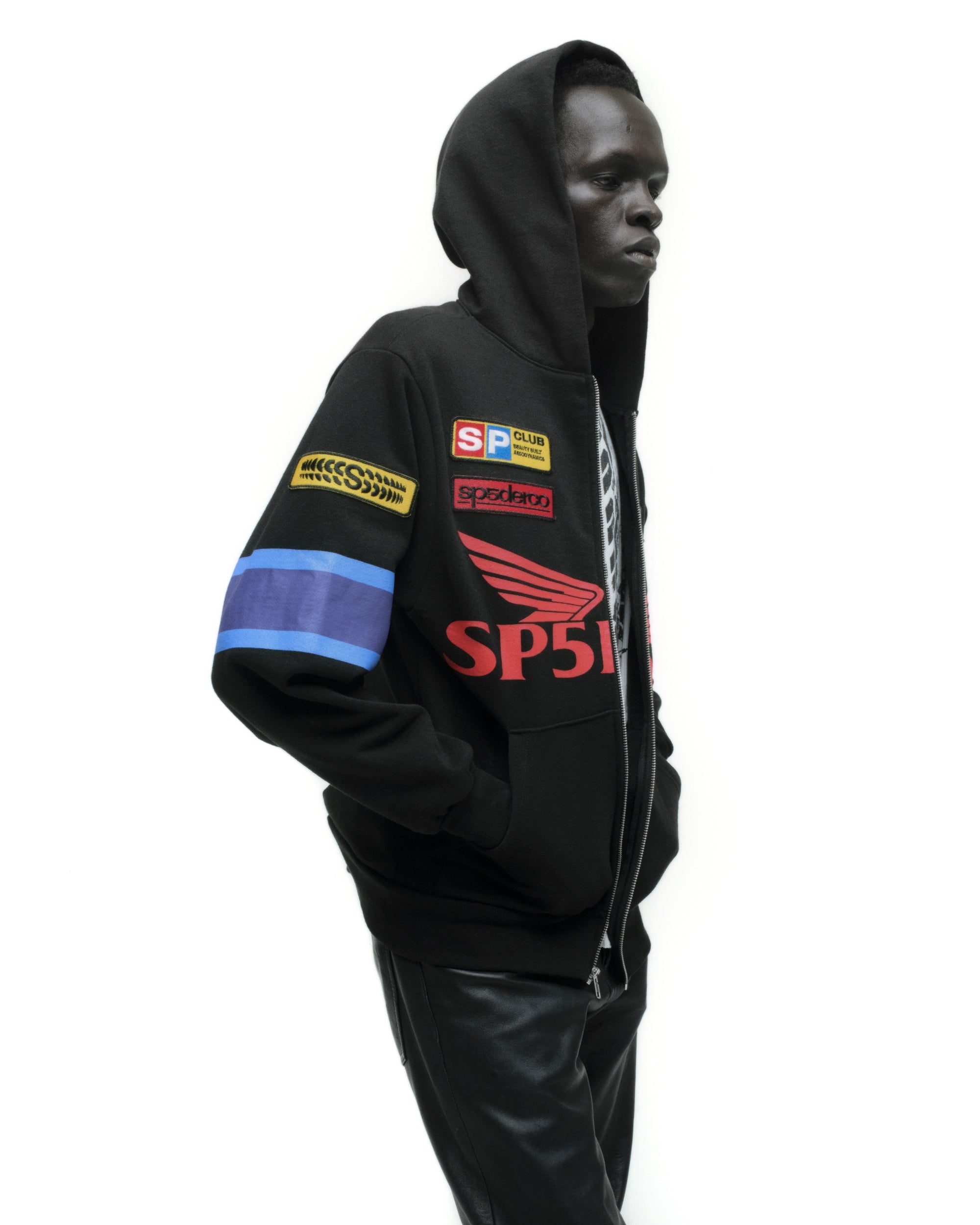BLACK GT ZIP HOODIE | SP5DER | KING SPIDER