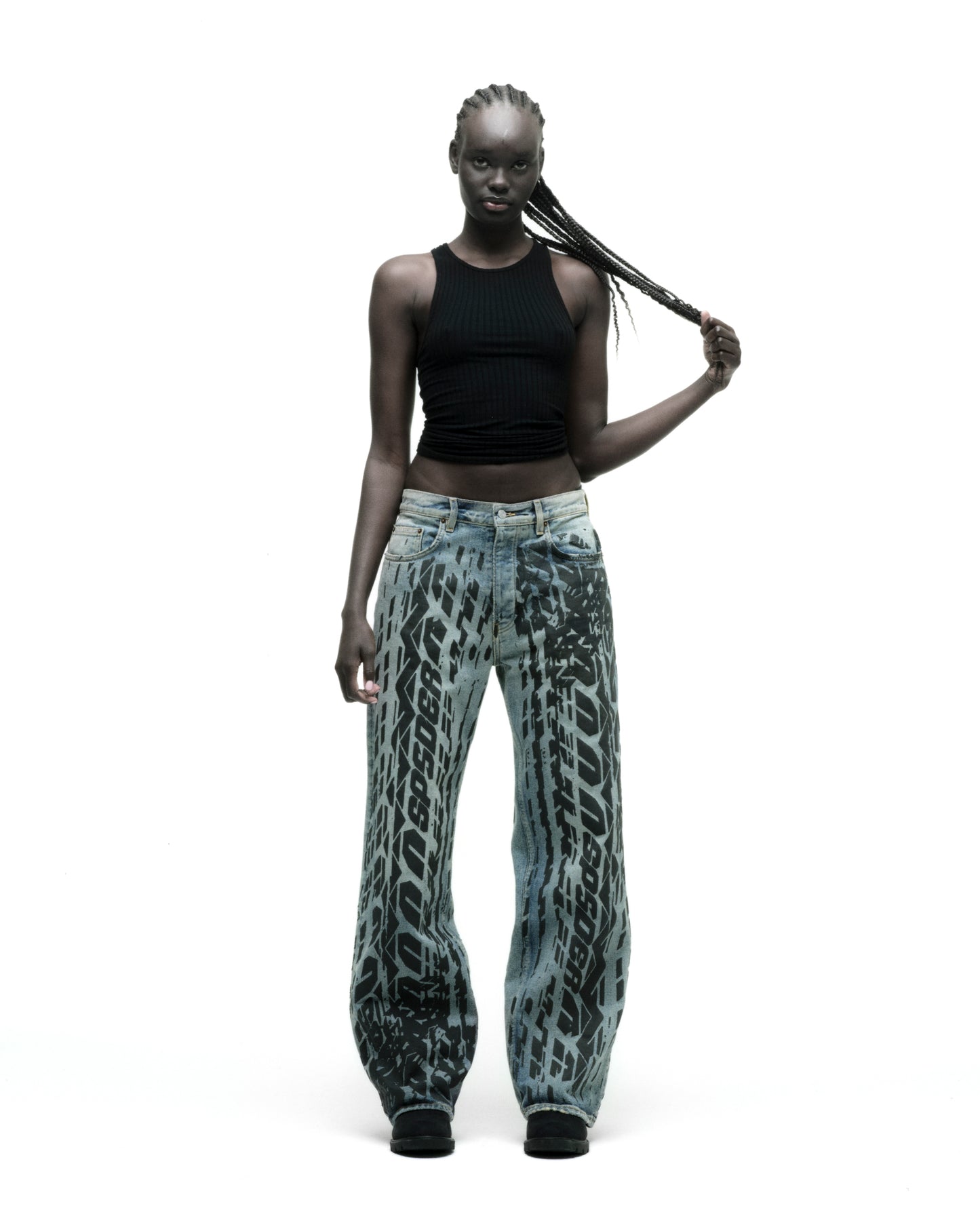 BURNOUT DENIM ON MODEL