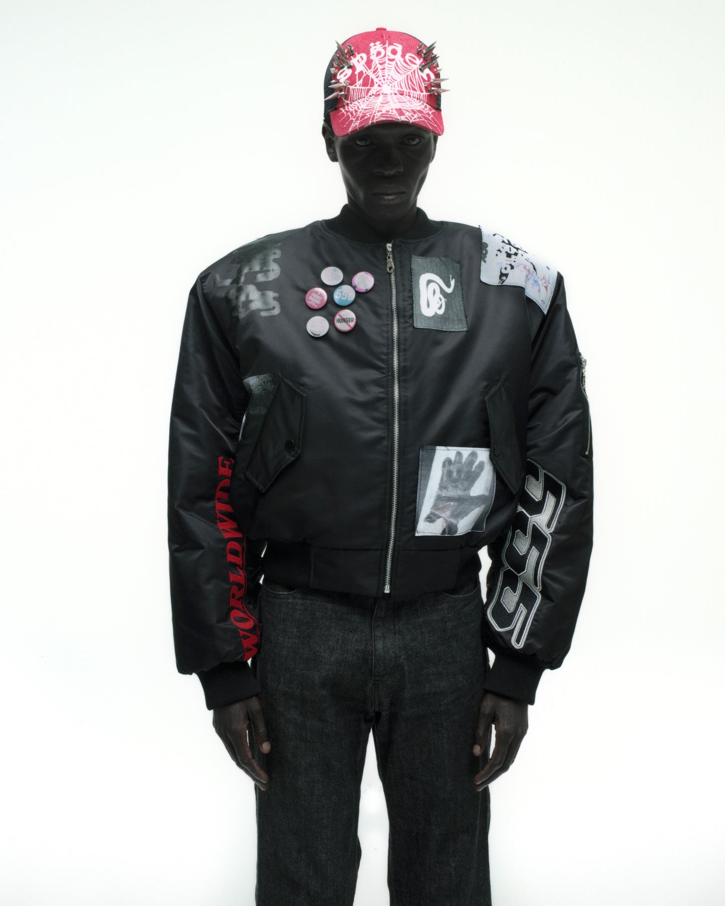 VET BOMBER JACKET ON MODEL