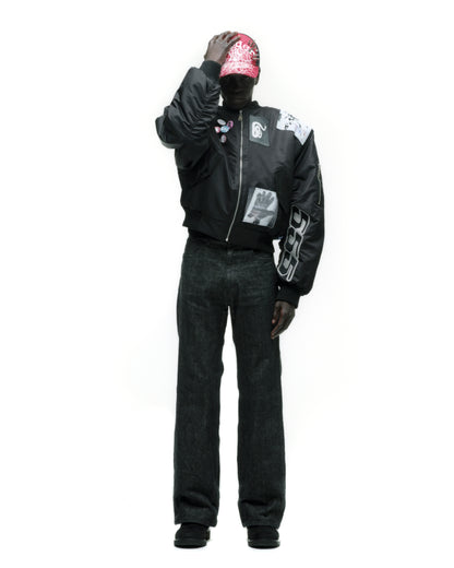 VET BOMBER JACKET ON MODEL