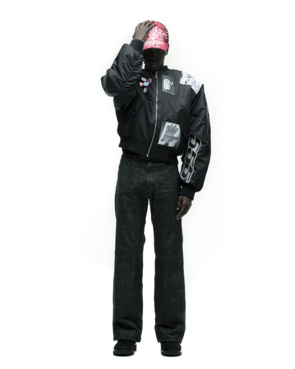 VET BOMBER JACKET ON MODEL