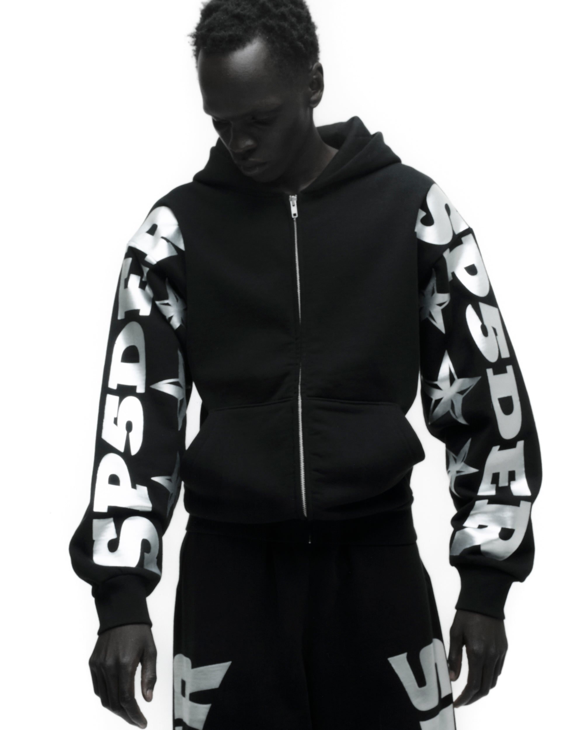 BLACK MX555 ZIP HOODIE | SP5DER | KING SPIDER