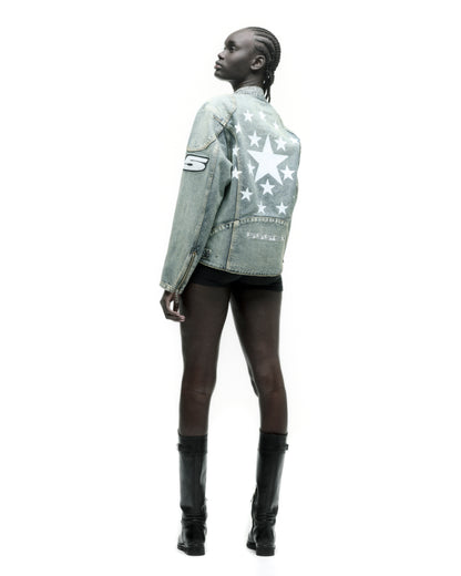 MOTORSPORT DENIM JACKET ON MODEL
