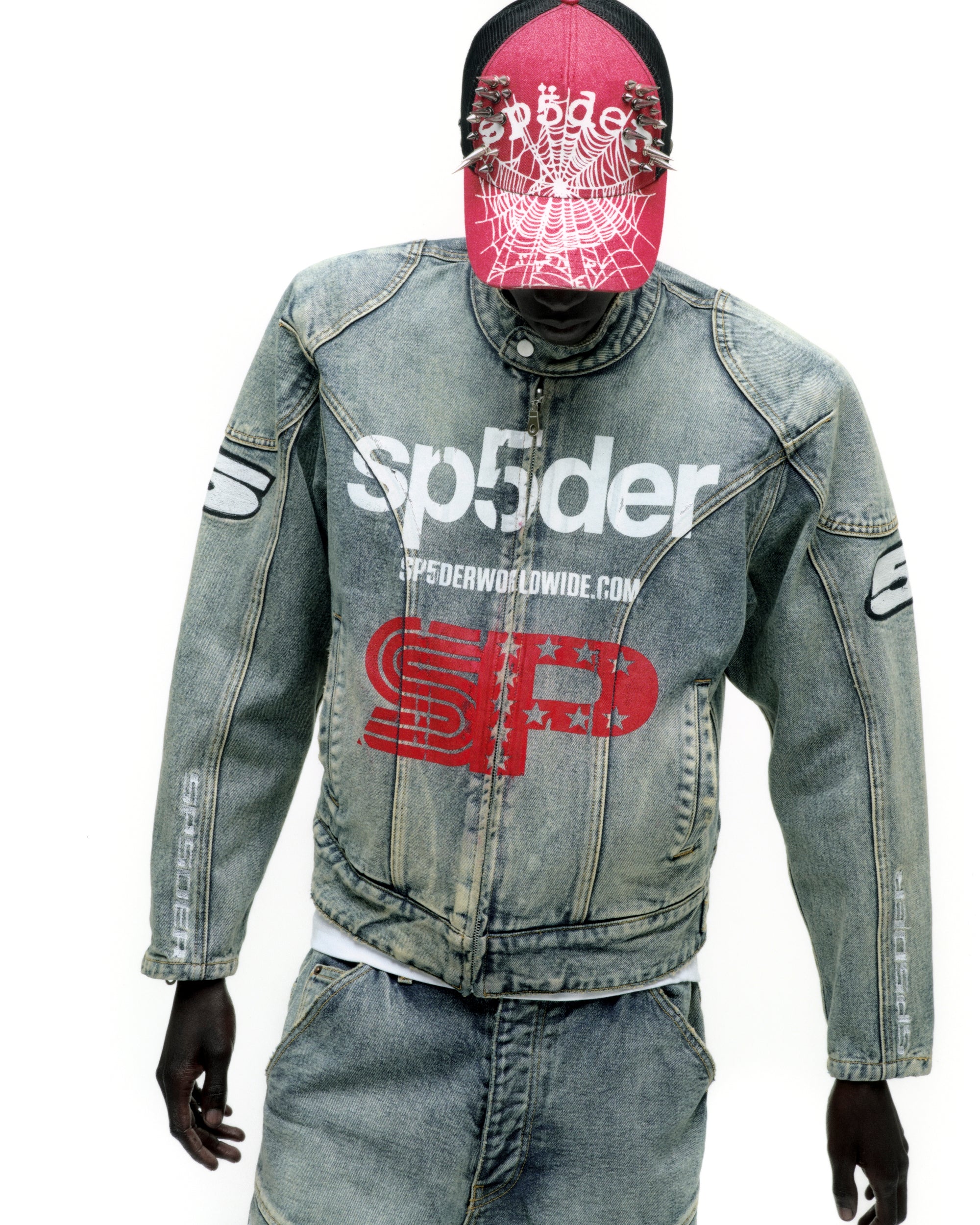 INDIGO MOTORSPORT DENIM JACKET | SP5DER | KING SPIDER