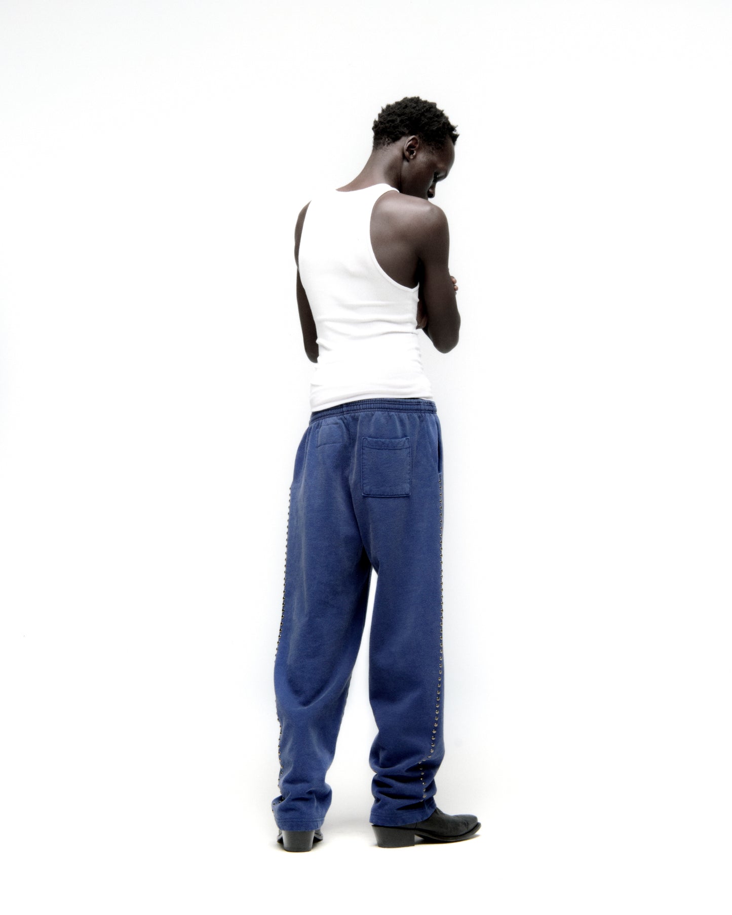 BLUE PUNK V3 STUDDED SWEATPANT ON MODEL
