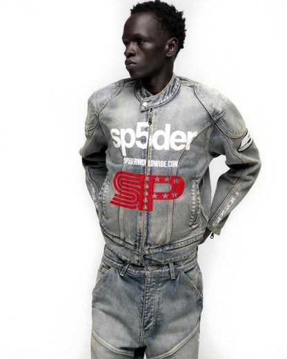 MOTORSPORT DENIM JACKET ON MODEL