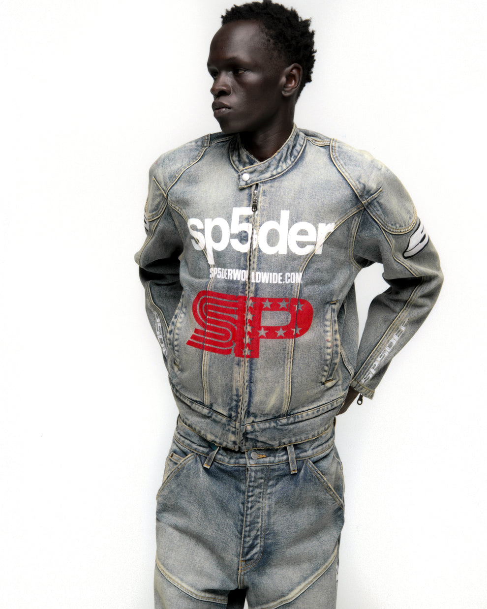 MOTORSPORT DENIM JACKET ON MODEL
