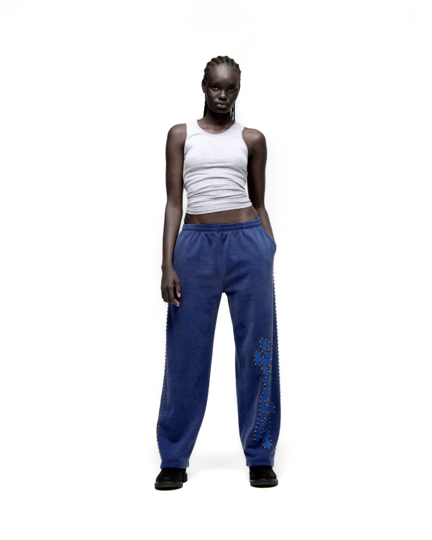 BLUE PUNK V3 STUDDED SWEATPANT ON MODEL
