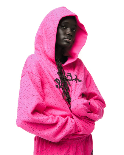 PINK VVS HOODIE ON MODEL