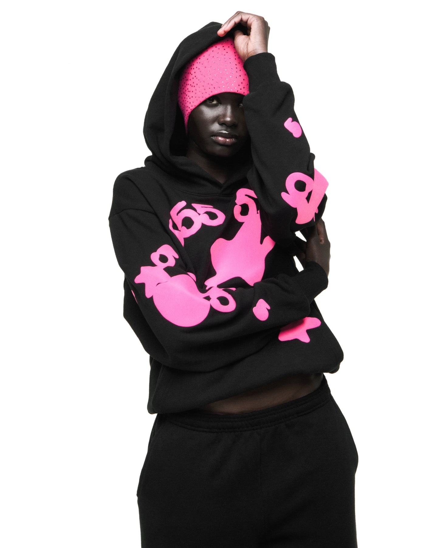 BLACK BELUGA ANGEL NUMBER HOODIE