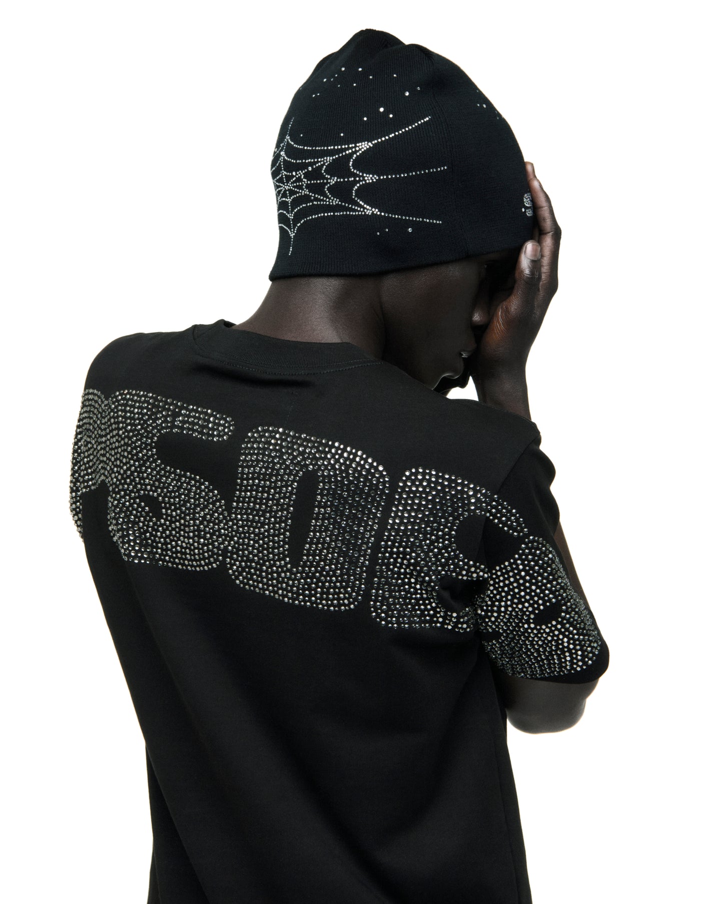 RHINESTONE SILK SKULLY